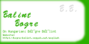 balint bogre business card